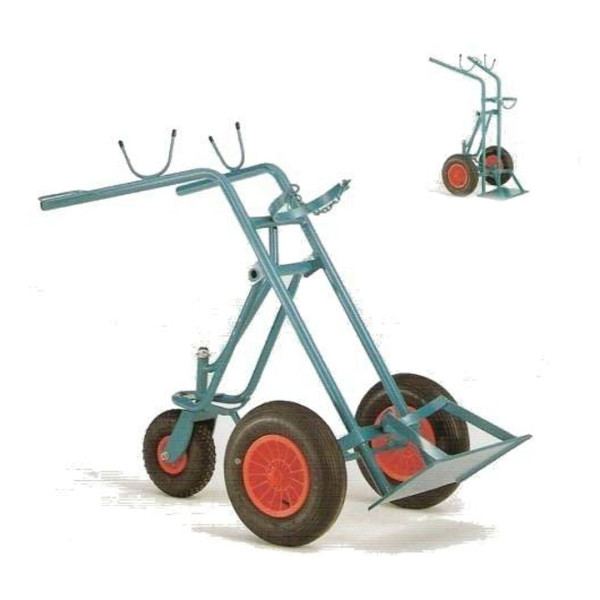 Flaschenwagen mit ausklappbarem Spornrad