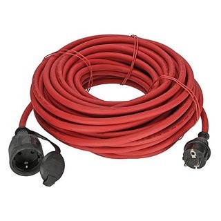 Gummi-Verlängerungskabel rot H07RN-F3G1,5