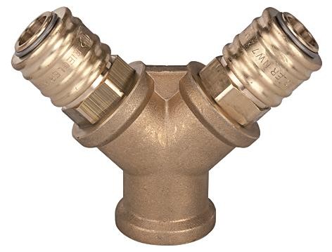 Druckluftverteiler mit 2 Kupplungen NW 7,2 Innengewinde G1/2