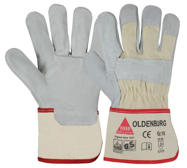 Hase OLDENBURG, 5-Fg.-Sicherheitshandschuhe aus Spaltleder