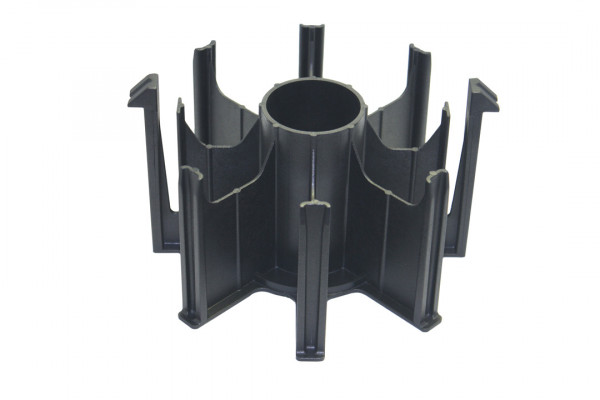 Spulenadapter, schwarz, 8 Arme, ohne Knebel