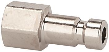 Einstecknippel mit Innengewinde NW 2,7 Messing vernickelt
