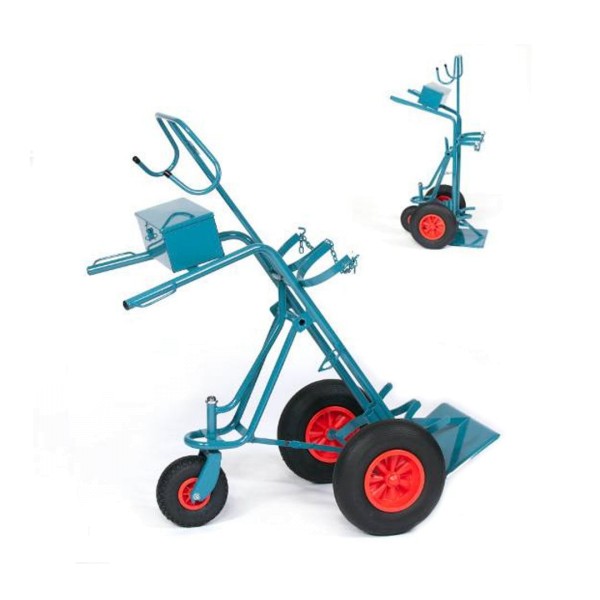 Flaschenwagen mit ausklappbarem Spornrad