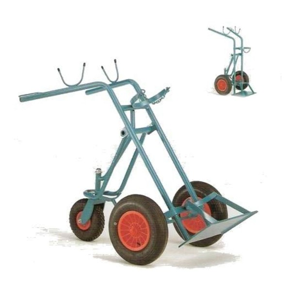 Flaschenwagen mit ausklappbarem Spornrad