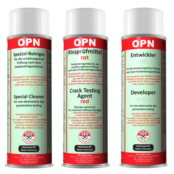 OPN Eindringprüfsystem 3-er Set inkl. Entwickler und Reiniger