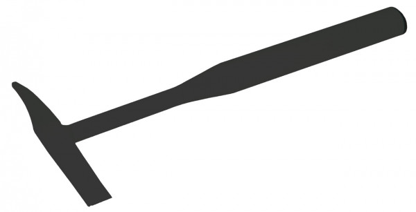 Schlackenhammer Ovalrohr V2A blank 400 gr.