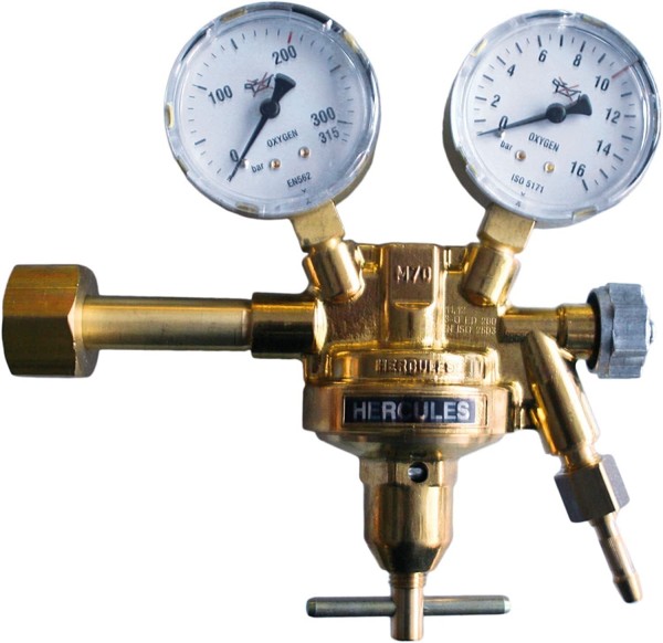 Hercules Flaschendruckminderer 200bar Sauerstoff 0-10bar