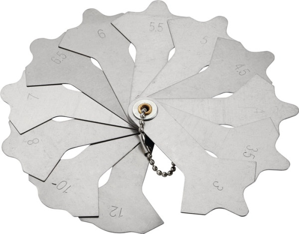 Schweißnahtlehre, Messbereich von 3-12mm, 12 Blatt
