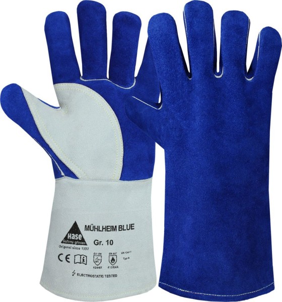 Hase MÜHLHEIM BLUE Schweißerhandschuh aus Rindspaltleder blau