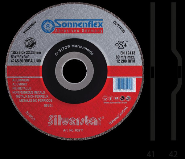 Sonnenflex Trenscheibe Silverstar Aluminium