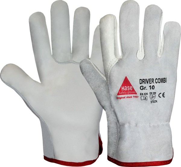 Hase DRIVER-COMBI, 5-Fg.-Sicherheitshandschuhe aus Nappaleder