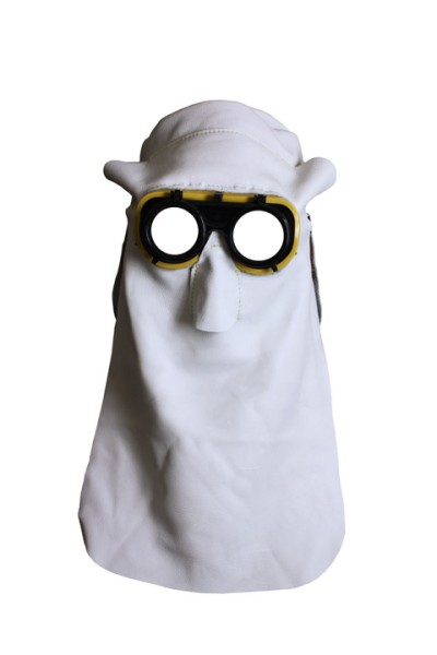 Ledermaske Nappleder hell inkl. Brille