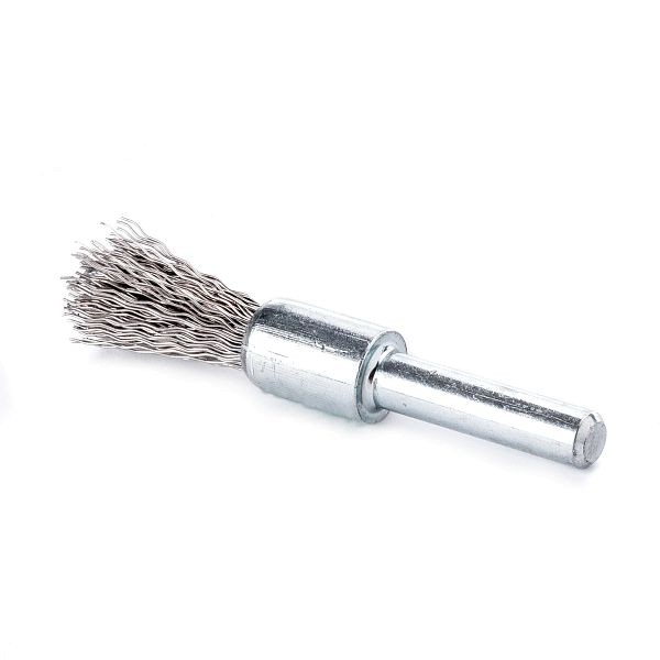Lessmann Pinselbürste 6mm Schaft kurze Version Stahldraht Edelstahl Mesing